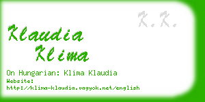 klaudia klima business card